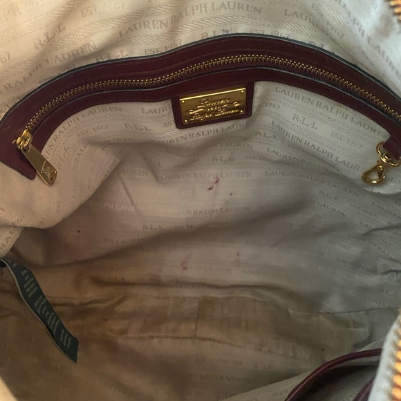 Lauren Ralph Lauren Deep Burgundy Shoulder Bag - Picture 13 of 16